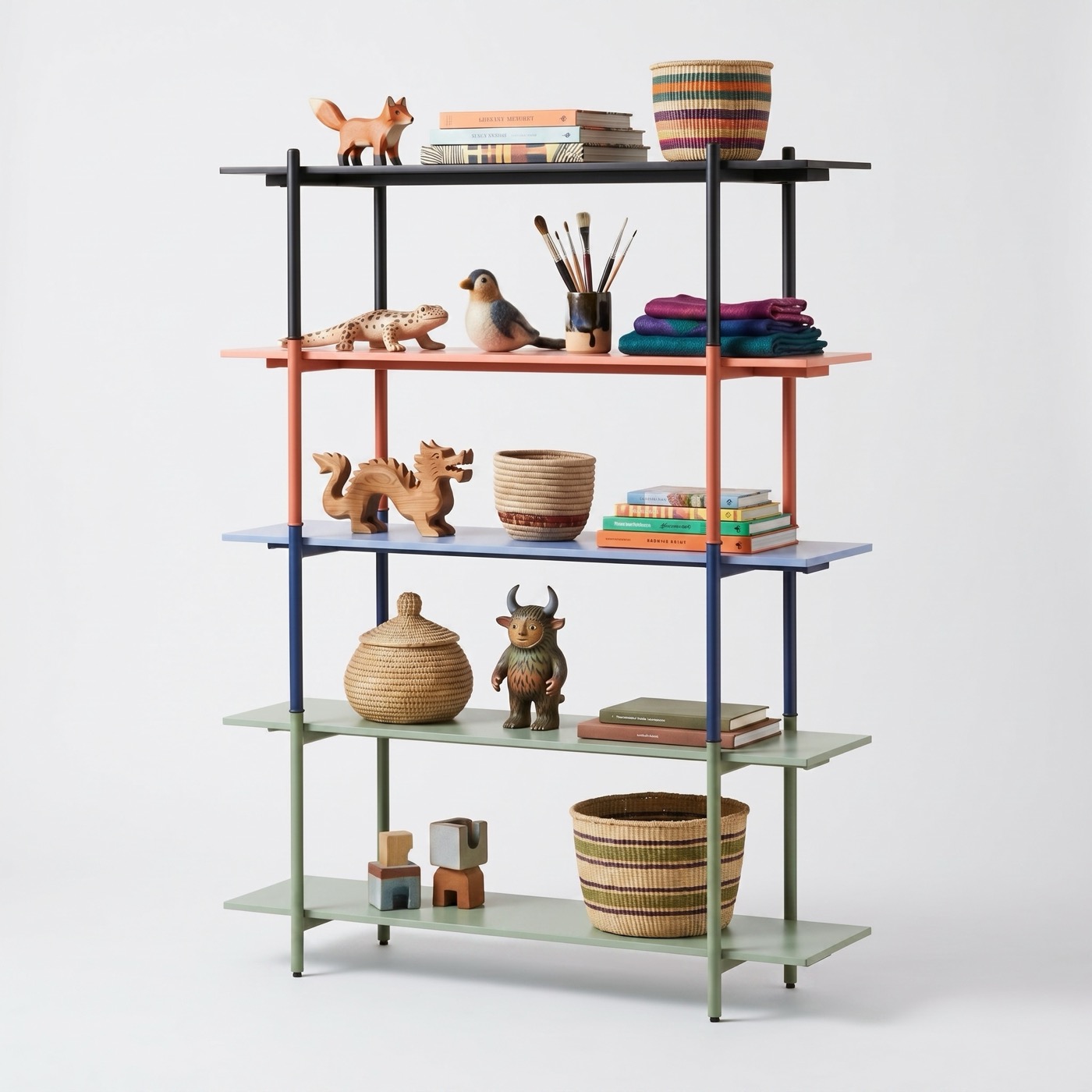 Colorful customizable shelving in multiple color options